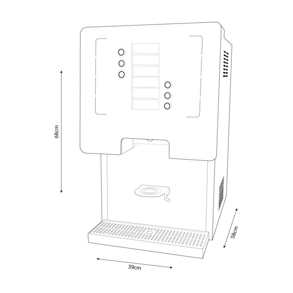 Drink Refrigeratore acqua Erogazione Bevande con Pulsanti 30Lt/h. Soprabanco - 6 vie - immagine 2