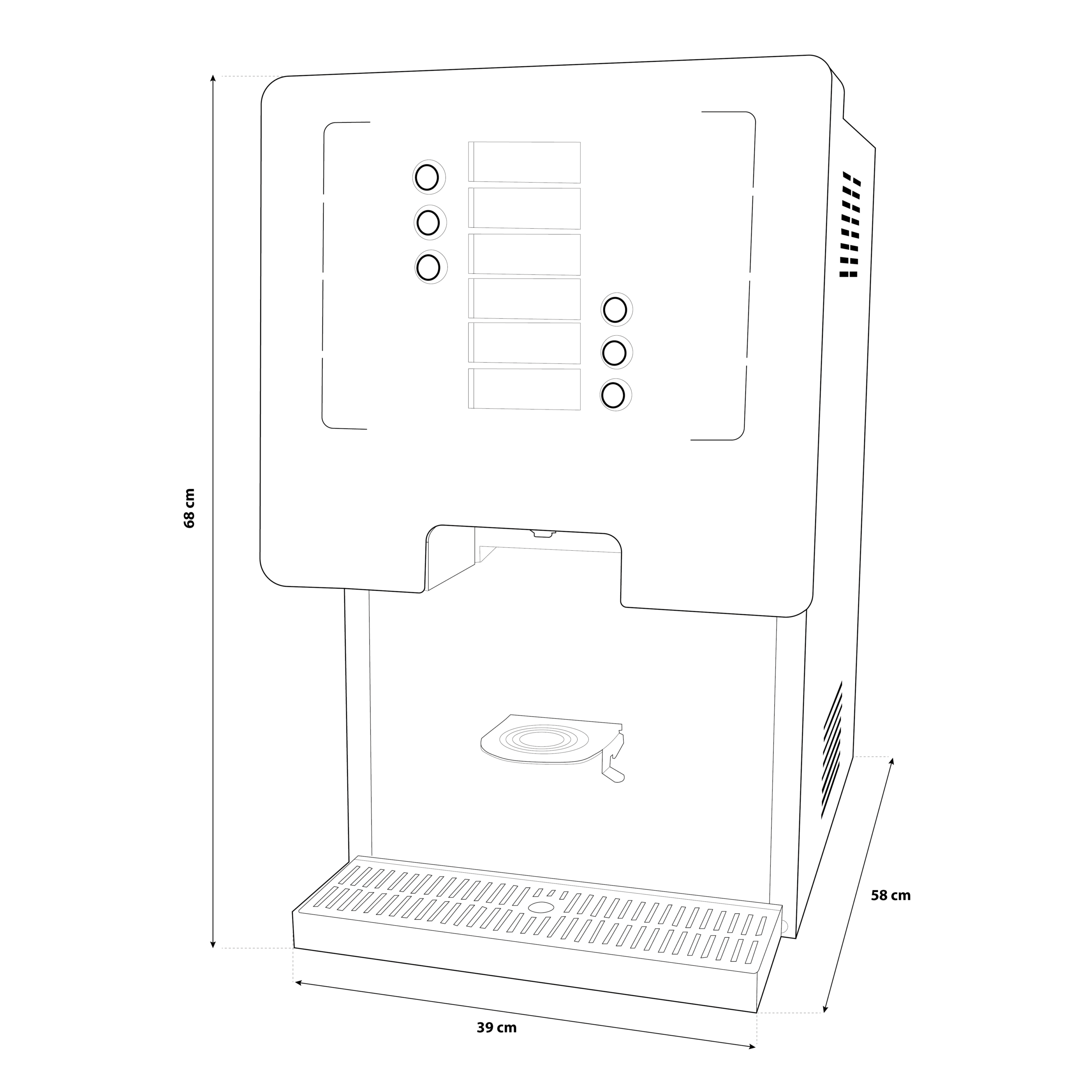 Drink Refrigeratore acqua Erogazione Bevande con Pulsanti 30Lt/h. Soprabanco - 6 vie - immagine 2